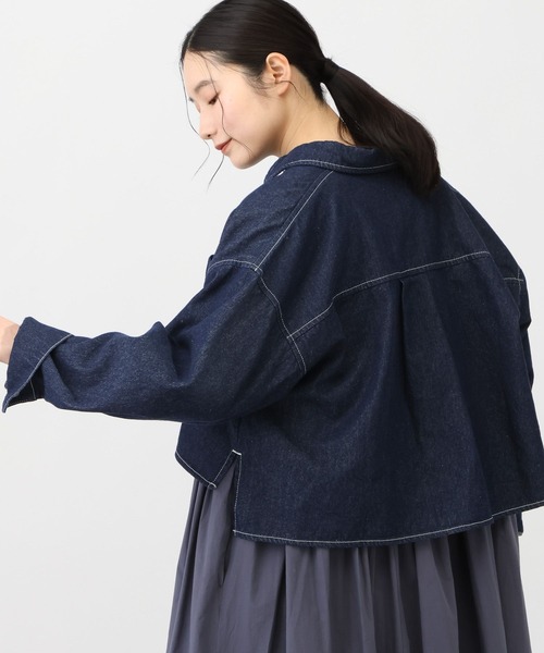 studio CLIP（スタディオクリップ）の「《natural by clip》柔らかデニムショートジャケット（デニムジャケット・レディース・ブルー/ブラック・FREE）」の19枚目の写真