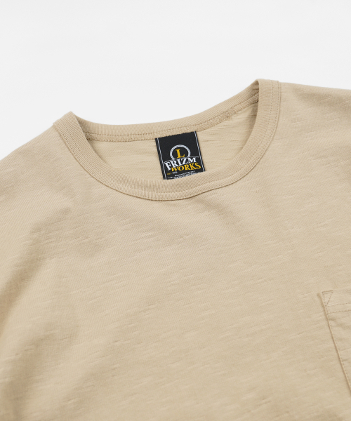 FRIZMWORKS(フリズムワークス)の「SLUB POCKET HALF TEE _ KHAKI BEIGE(Tシャツ/カットソー・メンズ・その他・SMALL/MEDIUM/LARGE/X-LARGE)」の3枚目の写真