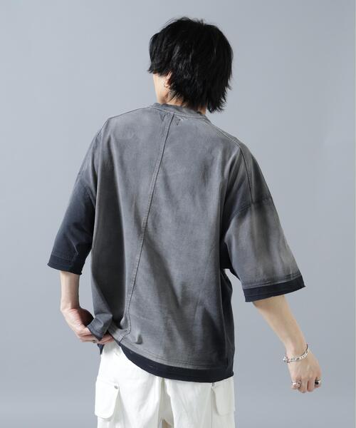 DANKE SCHON（ダンケシェーン）の「DankeSchon/ダンケシェーン/PIGMENT SPRAY S/S TEE JUST（Tシャツ/カットソー・レディース・ブラック・L/M）」の2枚目の写真