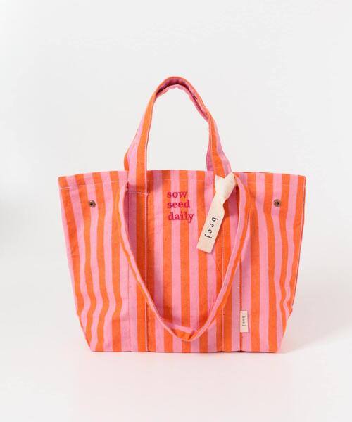 URBAN RESEARCH DOORS(アーバンリサーチドアーズ)の「『別注』beej×DOORS ストライプトートバッグ(トートバッグ・レディース・イエロー/グリーン/ピンク・ONE)」の5枚目の写真