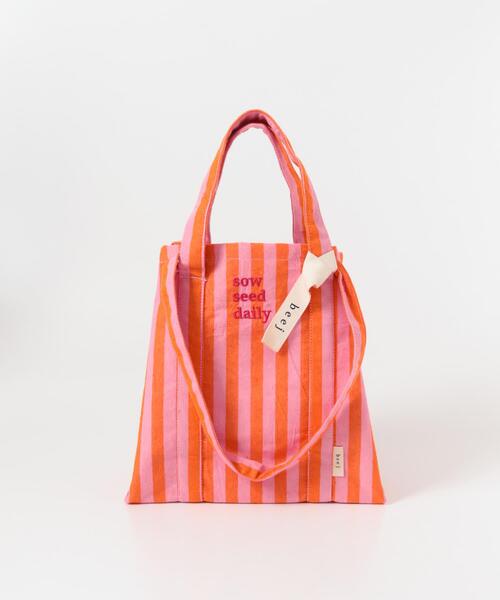 URBAN RESEARCH DOORS(アーバンリサーチドアーズ)の「『別注』beej×DOORS ストライプトートバッグ(トートバッグ・レディース・イエロー/グリーン/ピンク・ONE)」の6枚目の写真