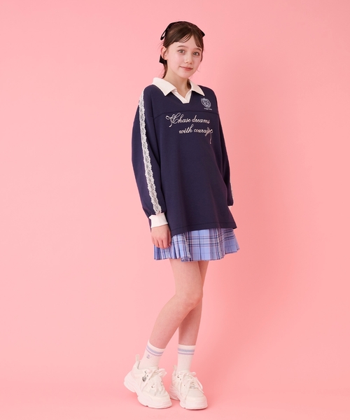 mezzo piano Junior（メゾピアノジュニア）の「ラインリブソックス（ソックス/靴下・キッズ・サックスブルー/グレー/オフホワイト・S(22-25cm)）」の10枚目の写真