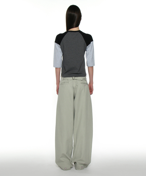 PARTIMENTO WOMEN(パルティメントウィメン)の「PWC ヘンリーネックスリークォータースリーブTシャツ_チャコールメランジ(Tシャツ/カットソー・レディース・その他・SMALL/MEDIUM/LARGE)」の4枚目の写真