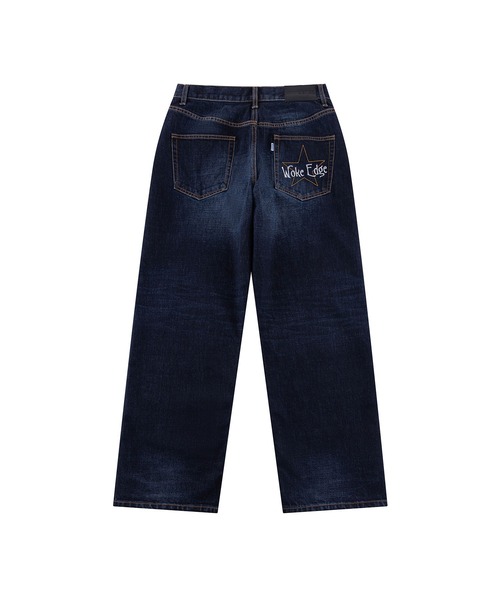 WOKE EDGE（ウォークエッジ）の「デニム｜Star Logo Selvedge Denim｜WOKE EDGE（デニムパンツ・メンズ・ブラック/インディゴブルー・SMALL/LARGE/MEDIUM/X-LARGE）」の3枚目の写真