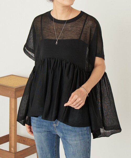 BEARDSLEY（ビアズリー）の「ボリュームペプラムニット（ニット/セーター・レディース・ブラック/レッド・FREE）」の15枚目の写真