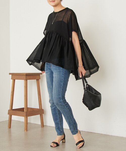 BEARDSLEY（ビアズリー）の「ボリュームペプラムニット（ニット/セーター・レディース・ブラック/レッド・FREE）」の18枚目の写真