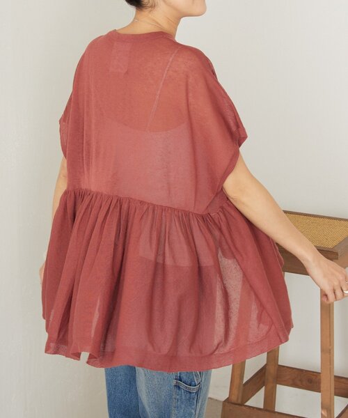 BEARDSLEY（ビアズリー）の「ボリュームペプラムニット（ニット/セーター・レディース・ブラック/レッド・FREE）」の7枚目の写真