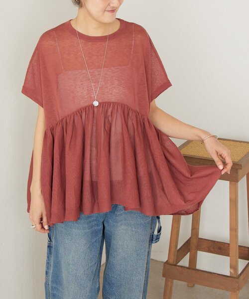 BEARDSLEY（ビアズリー）の「ボリュームペプラムニット（ニット/セーター・レディース・ブラック/レッド・FREE）」の8枚目の写真