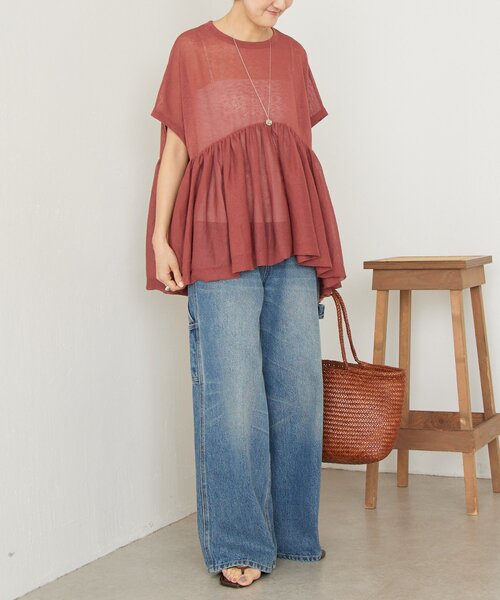 BEARDSLEY（ビアズリー）の「ボリュームペプラムニット（ニット/セーター・レディース・ブラック/レッド・FREE）」の9枚目の写真