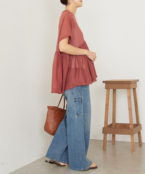 BEARDSLEY（ビアズリー）の「ボリュームペプラムニット（ニット/セーター・レディース・ブラック/レッド・FREE）」の10枚目の写真