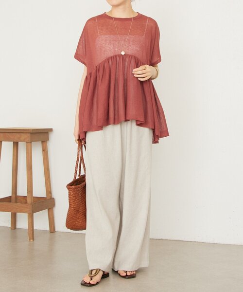 BEARDSLEY（ビアズリー）の「ボリュームペプラムニット（ニット/セーター・レディース・ブラック/レッド・FREE）」の12枚目の写真