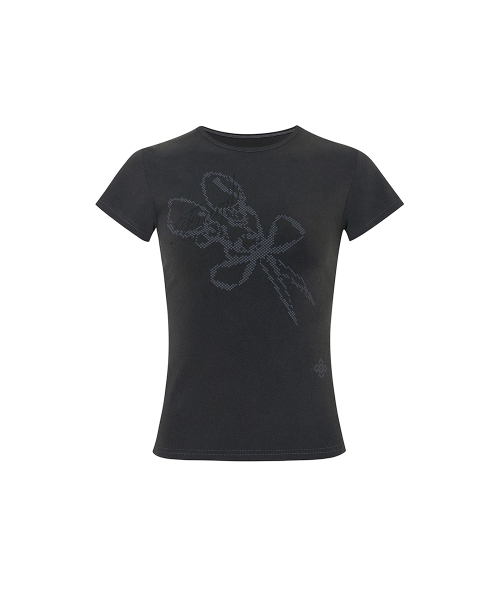 PAIN OR PLEASURE(ペインオアプレジャー)の「FRAGILE GRAPHIC TEE charcoal(Tシャツ/カットソー・レディース・その他・SMALL/MEDIUM)」の1枚目の写真