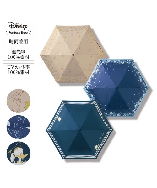 Disney（ディズニー）の「握りやすい持ち手の１級遮光折りたたみ日傘（長傘・レディース・ブルー系その他/ベージュ系その他/ネイビー系・-）」の4枚目の写真