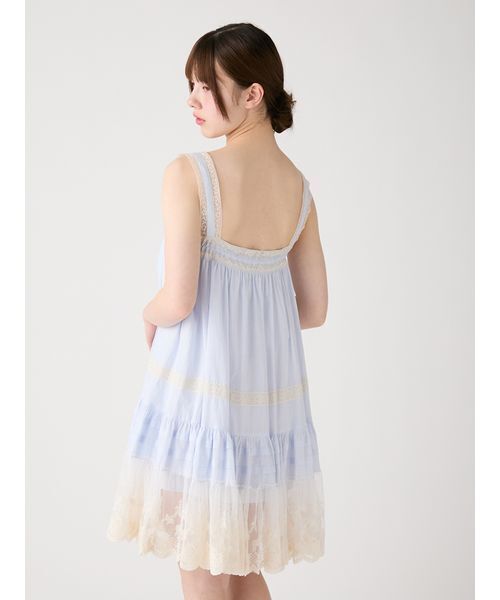 FURFUR（ファーファー）の「レースデザインチュニックワンピース（ワンピース・レディース・ブラック/ライトブルー/ホワイト・F）」の9枚目の写真