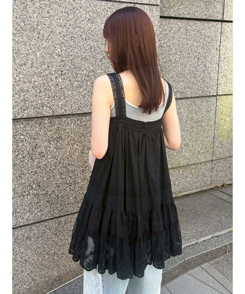 FURFUR（ファーファー）の「レースデザインチュニックワンピース（ワンピース・レディース・ブラック/ライトブルー/ホワイト・F）」の15枚目の写真