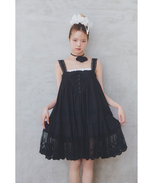 FURFUR（ファーファー）の「レースデザインチュニックワンピース（ワンピース・レディース・ブラック/ライトブルー/ホワイト・F）」の22枚目の写真