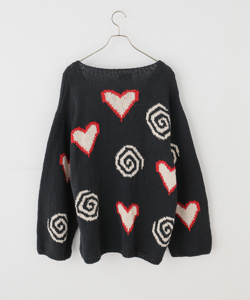 MacMahon Knitting Mills(マクマホン ニッティング ミルズ)の「MacMahon Knitting Mills / マクマホンニッティングミルズ Hearts & Swirls Cardigan(カーディガン/ボレロ・レディース・ホワイト/ブラック・FREE)」の11枚目の写真