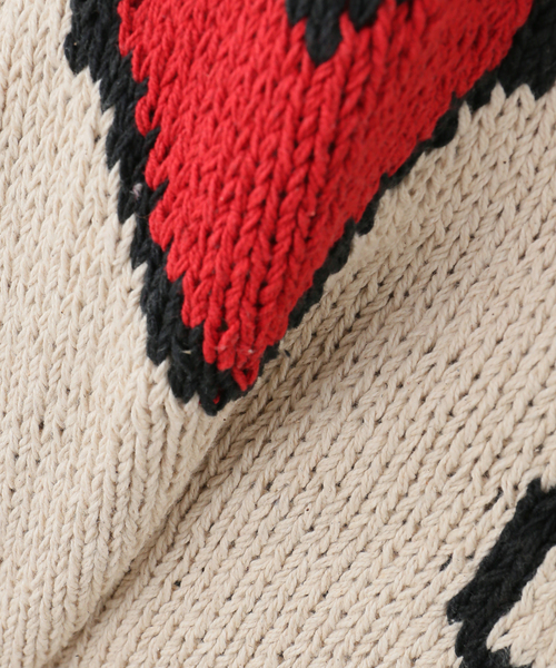 MacMahon Knitting Mills(マクマホン ニッティング ミルズ)の「MacMahon Knitting Mills / マクマホンニッティングミルズ Hearts & Swirls Cardigan(カーディガン/ボレロ・レディース・ホワイト/ブラック・FREE)」の6枚目の写真