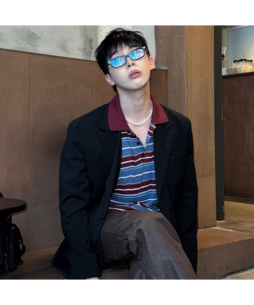 MINDBRIDGE（マインドブリッジ）の「[COUTURE]オーバーサイズツイルジャケット - 2カラー（テーラードジャケット・メンズ・ブラック/ベージュ・95/100/105/110）」の2枚目の写真
