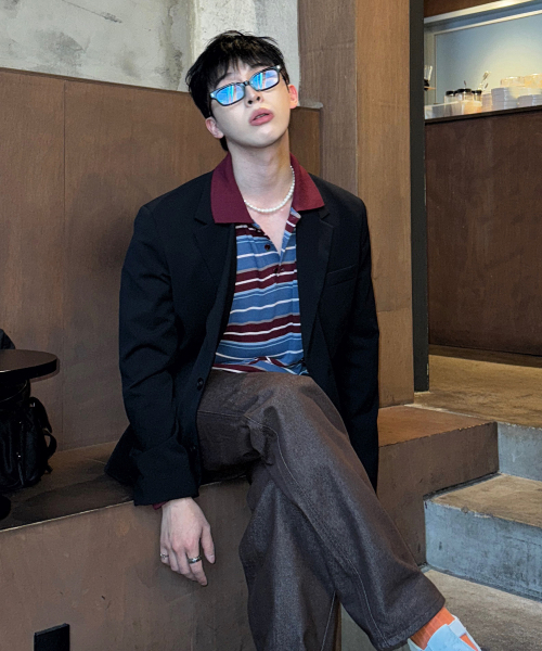 MINDBRIDGE（マインドブリッジ）の「[COUTURE]オーバーサイズツイルジャケット - 2カラー（テーラードジャケット・メンズ・ブラック/ベージュ・95/100/105/110）」の3枚目の写真