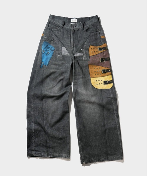 Camphor wood(カンファーウッド)の「PISTOL HOLSTER COWBOY PRINT DENIM / ピストルホルスターウエスタン転写デニムパンツ(その他パンツ・メンズ・ブラック系・SMALL/MEDIUM/LARGE)」の7枚目の写真