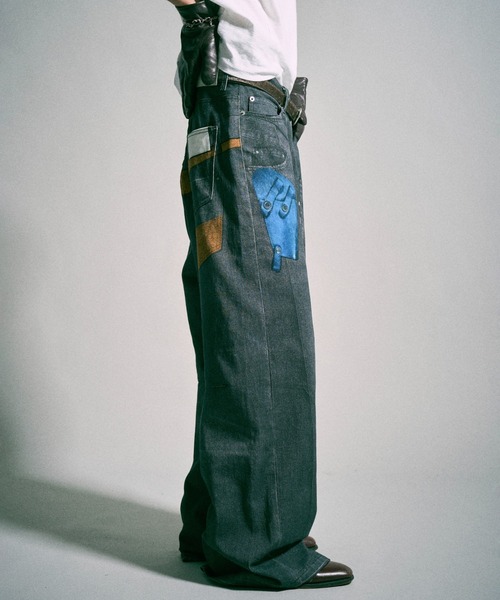 Camphor wood(カンファーウッド)の「PISTOL HOLSTER COWBOY PRINT DENIM / ピストルホルスターウエスタン転写デニムパンツ(その他パンツ・メンズ・ブラック系・SMALL/MEDIUM/LARGE)」の9枚目の写真