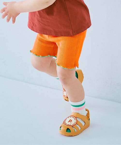 p.premier（ピードットプルミエ）の「選べる3タイプイロチ買いしたいハーフスパッツ 全10色 リンク/セットアップ可（その他パンツ・キッズ・ブラック/エメラルド/ラベンダー/オレンジ/イエロー/ブラウン/グリーン/ピンク/レッド/ダークグリーン・80/90/100/110/120/130/140）」の10枚目の写真