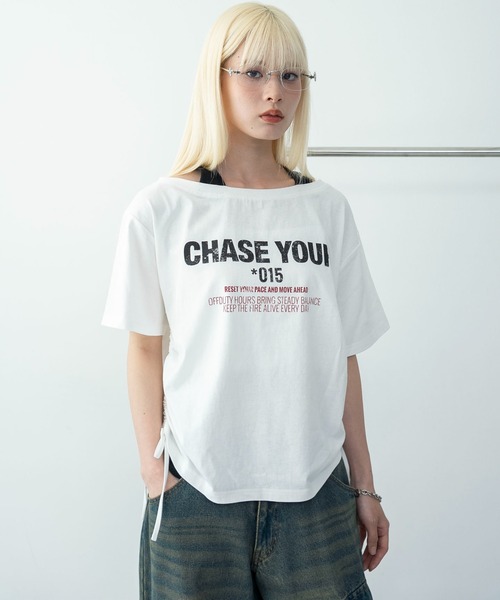 WEGO(ウィゴー)の「WEGO/ホルターネックレイヤードワンショルT(Tシャツ/カットソー・レディース・ホワイト/ピンク・FREE)」の2枚目の写真
