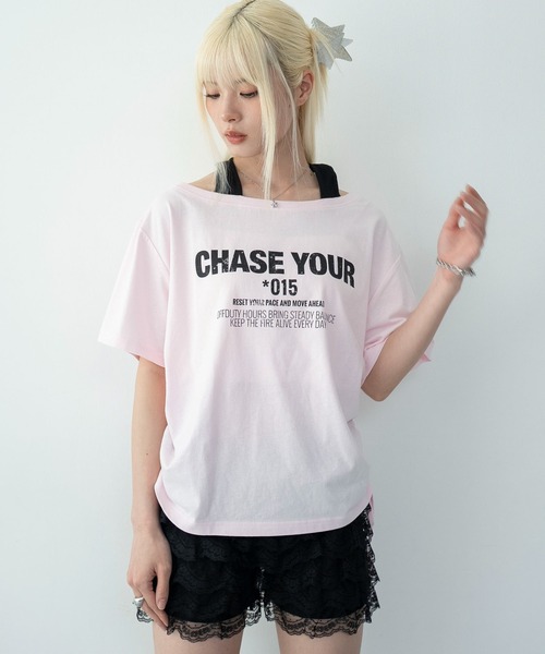 WEGO(ウィゴー)の「WEGO/ホルターネックレイヤードワンショルT(Tシャツ/カットソー・レディース・ホワイト/ピンク・FREE)」の9枚目の写真