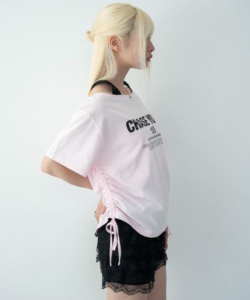 WEGO(ウィゴー)の「WEGO/ホルターネックレイヤードワンショルT(Tシャツ/カットソー・レディース・ホワイト/ピンク・FREE)」の11枚目の写真