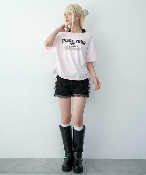 WEGO(ウィゴー)の「WEGO/ホルターネックレイヤードワンショルT(Tシャツ/カットソー・レディース・ホワイト/ピンク・FREE)」の13枚目の写真