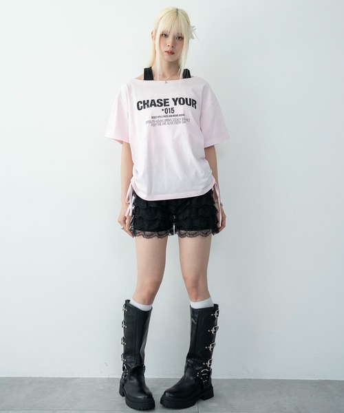 WEGO(ウィゴー)の「WEGO/ホルターネックレイヤードワンショルT(Tシャツ/カットソー・レディース・ホワイト/ピンク・FREE)」の14枚目の写真