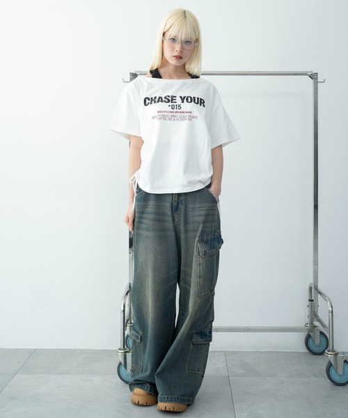WEGO(ウィゴー)の「WEGO/ホルターネックレイヤードワンショルT(Tシャツ/カットソー・レディース・ホワイト/ピンク・FREE)」の18枚目の写真