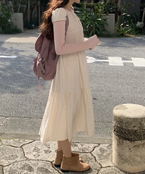 FAVORITO(ファヴォリート)の「リボンシングルブレストワンピース(ワンピース・レディース・ベージュ/ピンク・F)」の15枚目の写真