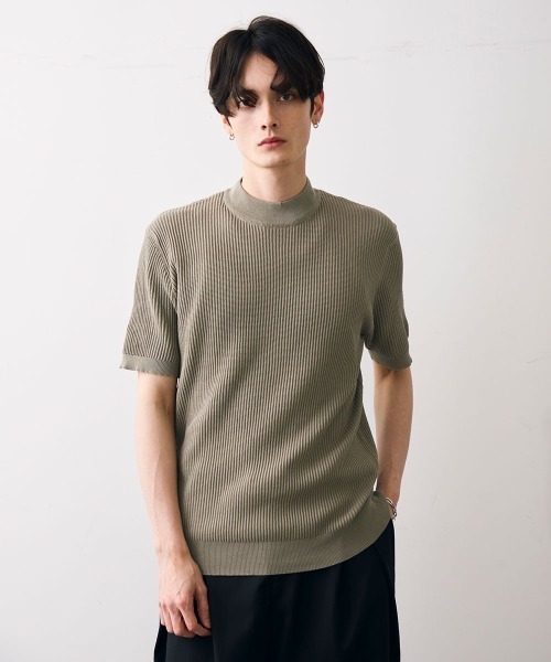 Shoowtime(ショウタイム)の「Ribbed knit top / リブニットカットソー(Tシャツ/カットソー・メンズ・カーキ/クリーム/グレー/ブラック・MEDIUM/LARGE/X-LARGE)」の13枚目の写真