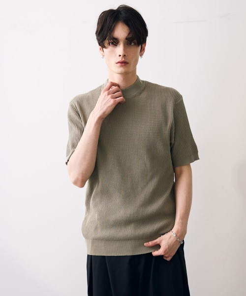 Shoowtime(ショウタイム)の「Ribbed knit top / リブニットカットソー(Tシャツ/カットソー・メンズ・カーキ/クリーム/グレー/ブラック・MEDIUM/LARGE/X-LARGE)」の14枚目の写真