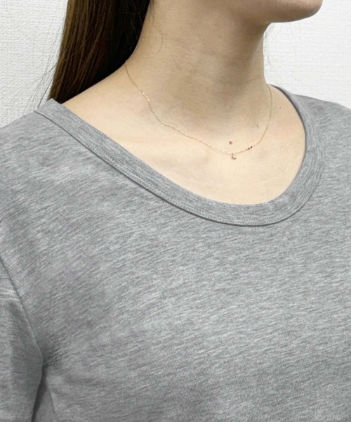 LOWO(ロワ)の「【M/Lサイズ展開】伸縮性抜群!サイドギャザークルーネックカットソー(Tシャツ/カットソー・レディース・ブラック/グレー/ホワイト/ブラウン/カーキ・L/M)」の18枚目の写真