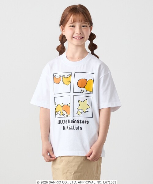 SHIPS any(シップス エニィ)の「LITTLE TWIN STARS × SHIPS any: リトルツインスターズ プリント TEE <KIDS>(Tシャツ/カットソー・キッズ・ホワイト系/ライトホワイト/ホワイト・150/140/130/120)」の1枚目の写真