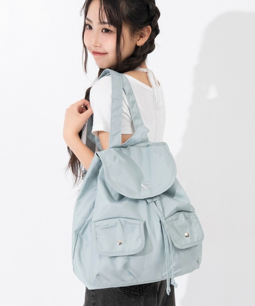 ANAP GiRL(アナップガール)の「ミニリュック(ショルダーバッグ・キッズ・ブルー/ブラック/サックスブルー・F)」の9枚目の写真