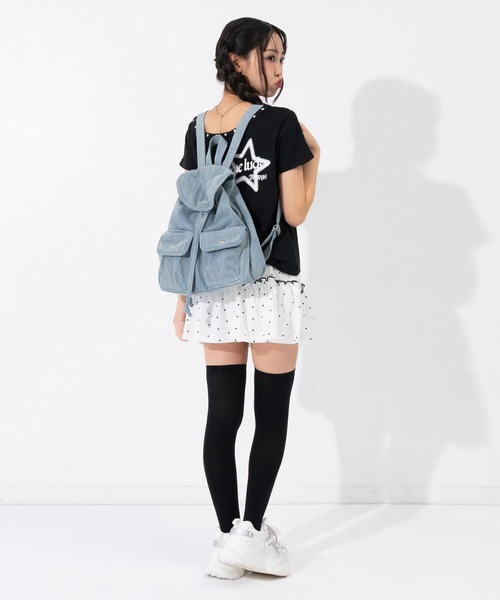 ANAP GiRL(アナップガール)の「ミニリュック(ショルダーバッグ・キッズ・ブルー/ブラック/サックスブルー・F)」の14枚目の写真