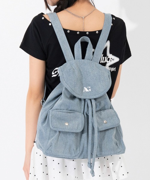 ANAP GiRL(アナップガール)の「ミニリュック(ショルダーバッグ・キッズ・ブルー/ブラック/サックスブルー・F)」の15枚目の写真
