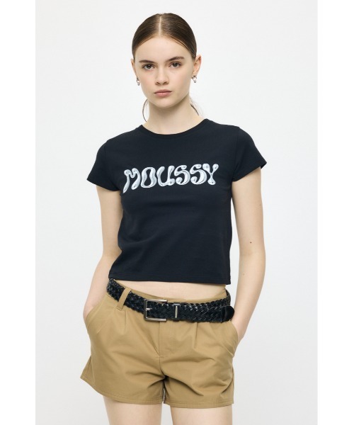 MOUSSY(マウジー)の「【ZOZO・一部店舗限定】METALLIC LIQUID MOUSSY Tシャツ(Tシャツ/カットソー・レディース・ピンク/ホワイト/ブラック/ライトピンク・FREE)」の3枚目の写真
