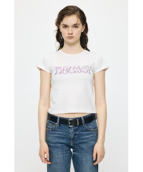 MOUSSY(マウジー)の「【ZOZO・一部店舗限定】METALLIC LIQUID MOUSSY Tシャツ(Tシャツ/カットソー・レディース・ピンク/ホワイト/ブラック/ライトピンク・FREE)」の13枚目の写真