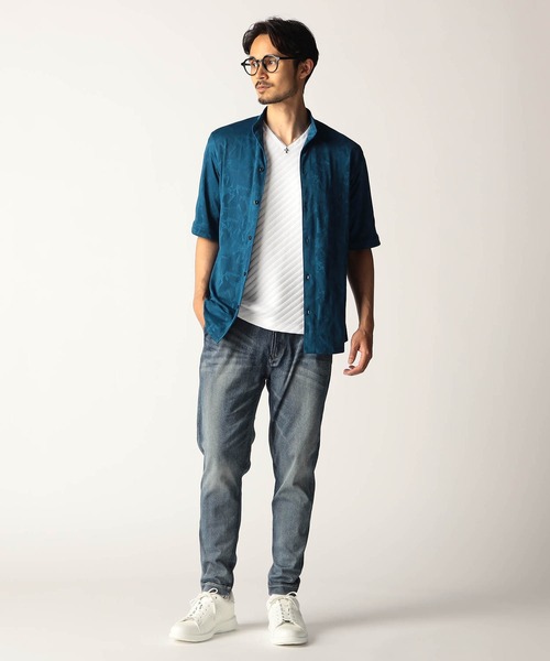 NICOLE CLUB FOR MEN(ニコルクラブフォーメン)の「シアージャカード5分袖シャツ(シャツ/ブラウス・メンズ・ブラック/ブルー系/シルバーグレー・MEDIUM/LARGE/X-LARGE)」の16枚目の写真