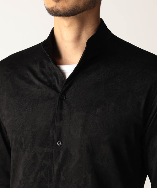 NICOLE CLUB FOR MEN(ニコルクラブフォーメン)の「シアージャカード5分袖シャツ(シャツ/ブラウス・メンズ・ブラック/ブルー系/シルバーグレー・MEDIUM/LARGE/X-LARGE)」の4枚目の写真
