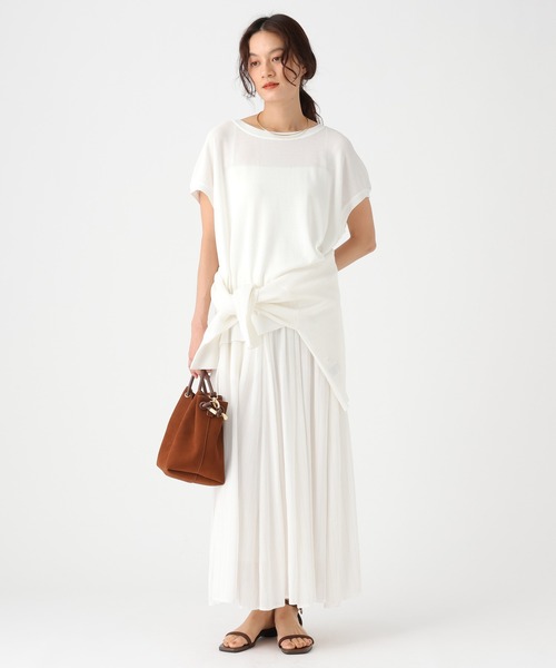 Elura(エルーラ)の「≪接触冷感≫Tシャツ風ニット/869675(ニット/セーター・レディース・ホワイト/ライトピンク/ブラック/カーキ/ターコイズブルー・FREE)」の22枚目の写真