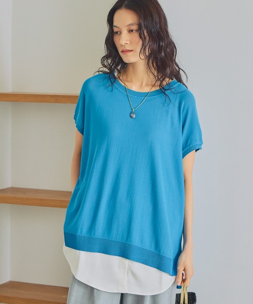 Elura(エルーラ)の「≪接触冷感≫Tシャツ風ニット/869675(ニット/セーター・レディース・ホワイト/ライトピンク/ブラック/カーキ/ターコイズブルー・FREE)」の17枚目の写真