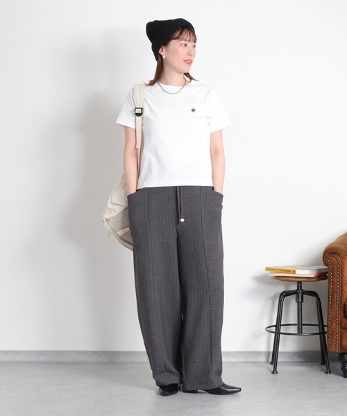 BEVERLY HILLS POLO CLUB(ビバリーヒルズポロクラブ)の「【BEVERLY HILLS POLO CLUB】ロゴ刺繍コンパクト半袖Tee(Tシャツ/カットソー・レディース・ホワイト/オレンジ/スミクロ・M)」の7枚目の写真