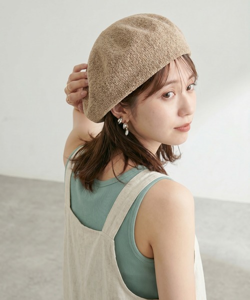 COACH　ベレー帽　試着のみ セール】麻混 リネン サーモ ベレー帽（ハンチング/ベレー帽