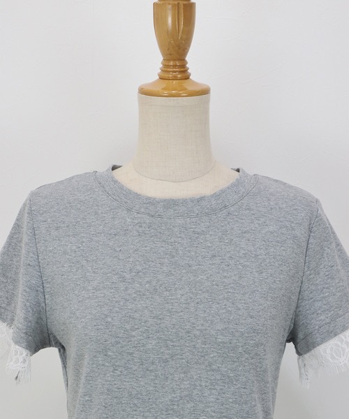 BLUEEAST(ブルーイースト)の「レースドッキングTシャツ(Tシャツ/カットソー・レディース・ブラック/グレー/ホワイト・MEDIUM)」の17枚目の写真